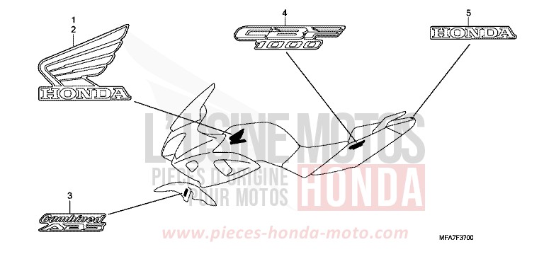 RAYURE/MARQUE de CBF1000 ABS PEARL SIENA RED (R320) de 2007
